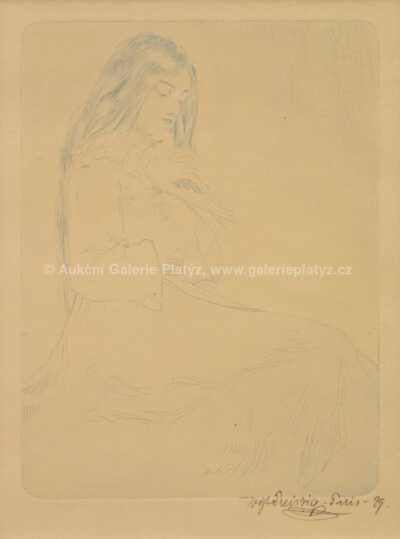  / Dívka s holubicí / Vojtěch Preissig