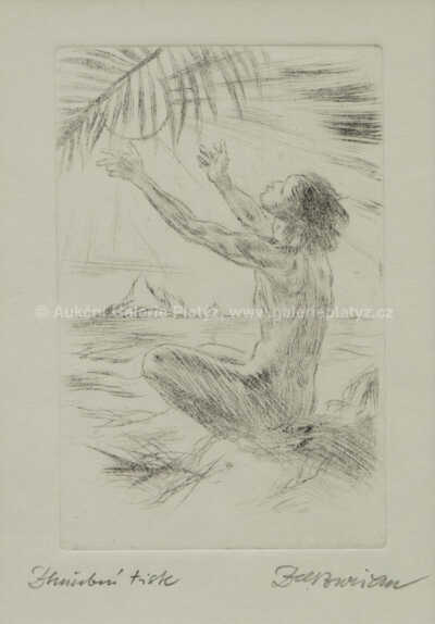  / Píseň slunci (raritní grafická práce) / Zdeněk Burian