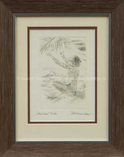 Zdeněk Burian - Píseň slunci (raritní grafická práce)