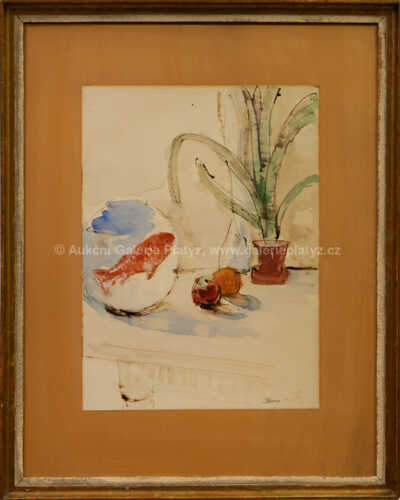 Jan Slavíček - Zátiší s akváriem