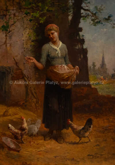  / Dívka se slepicemi / Charles Labarre