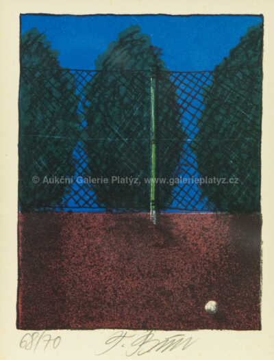  / Na tenisu - konvolut 11 ks litografií / Tomáš Bím