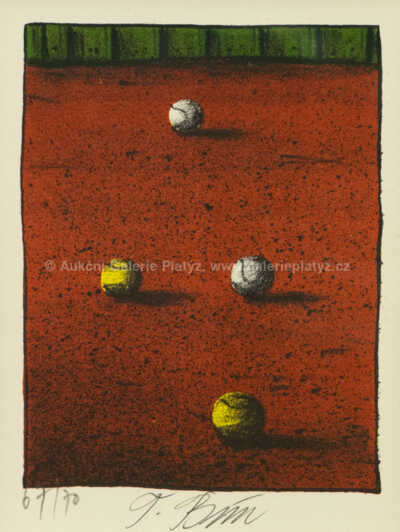  / Na tenisu - konvolut 11 ks litografií / Tomáš Bím
