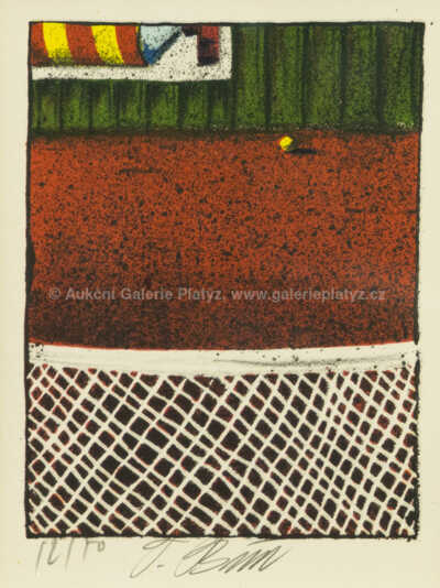  / Na tenisu - konvolut 11 ks litografií / Tomáš Bím