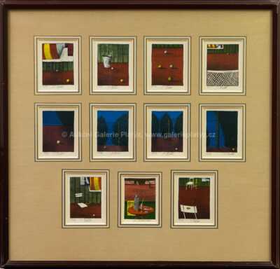 Tomáš Bím - Na tenisu - konvolut 11 ks litografií