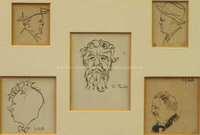  / Portréty přátel - konvolut pěti kusů / Karel Čapek