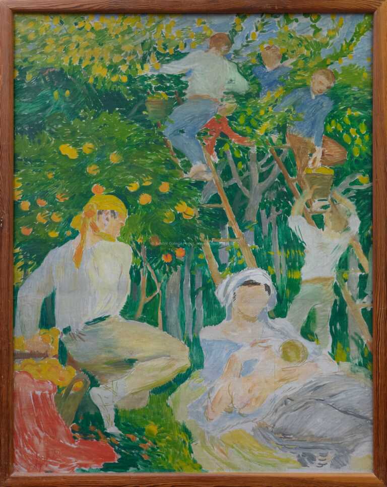 Jakub Obrovský - Česání pomerančů na Sicílii - skica