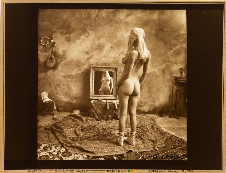 Jan Saudek - Dívka v zrcadle