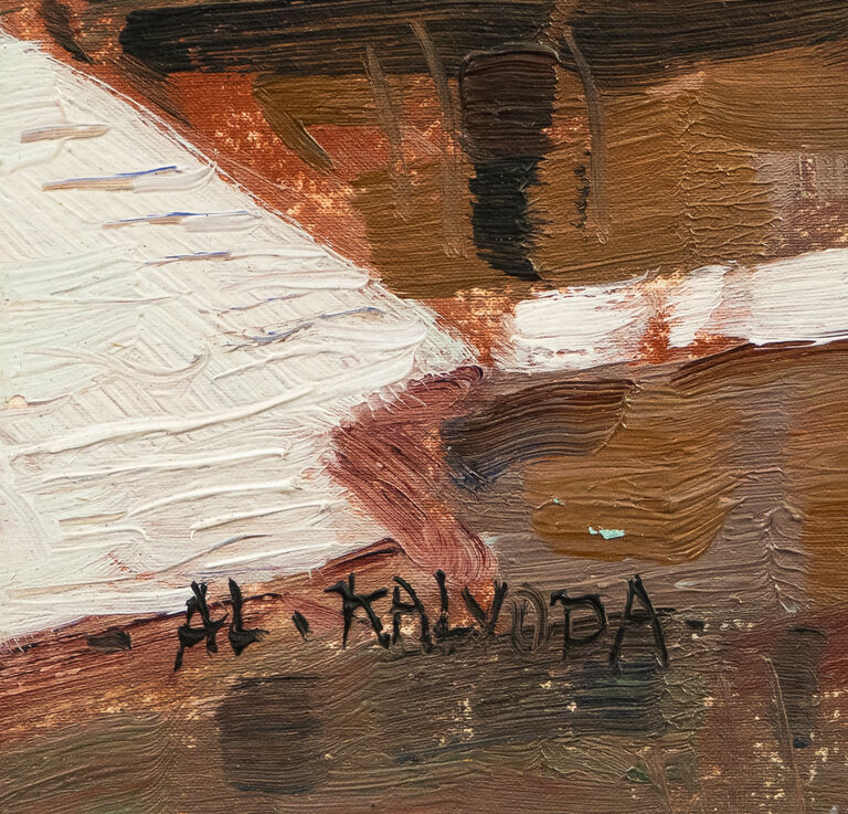  / Zimní pohled - městečko u Křivoklátu / Alois Kalvoda