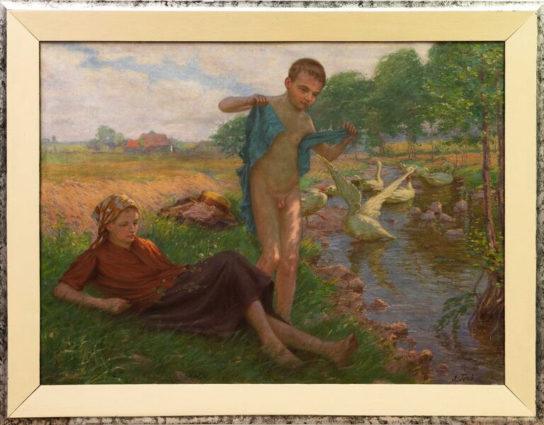 August Terš - Letní den u potoka