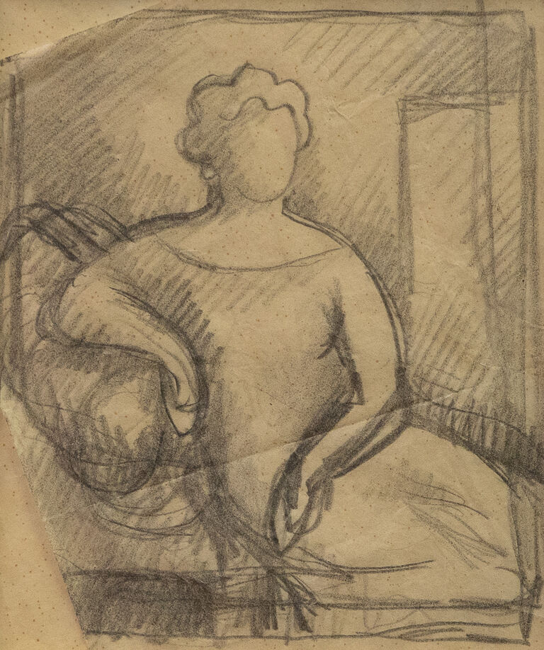  / Dáma na divanu - skica / Jan  Zrzavý