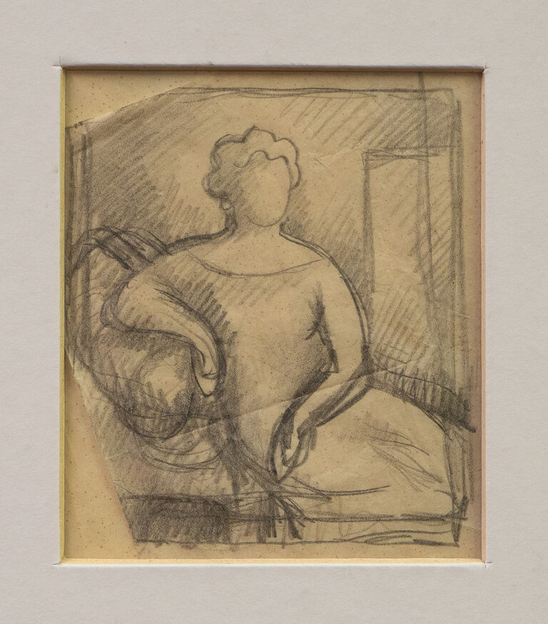 Jan  Zrzavý - Dáma na divanu - skica