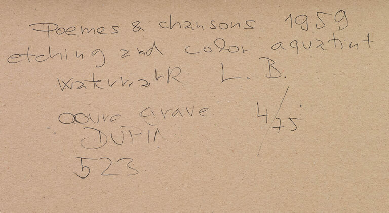  / Poemes et chansons / Joan Miró