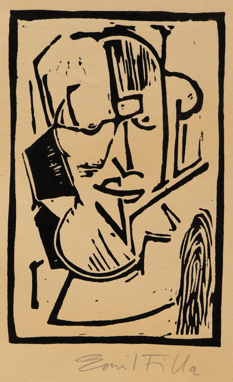  / Kubistická hlava / Emil Filla