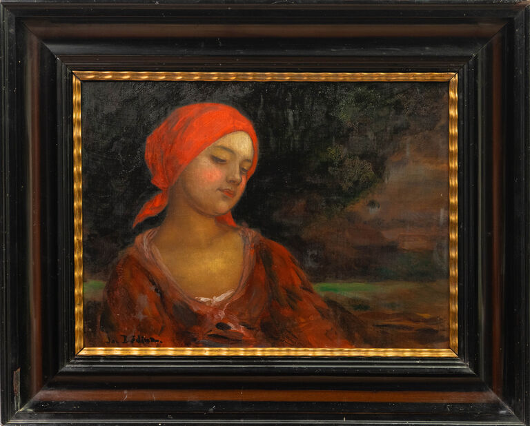 Jan  Dědina - Dívka v červeném šátku