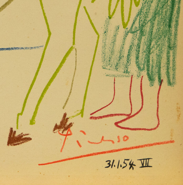  / Klaun, rytíř a žena / Pablo Picasso