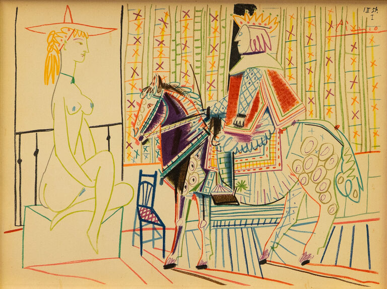  / Král na koni a modelka / Pablo Picasso