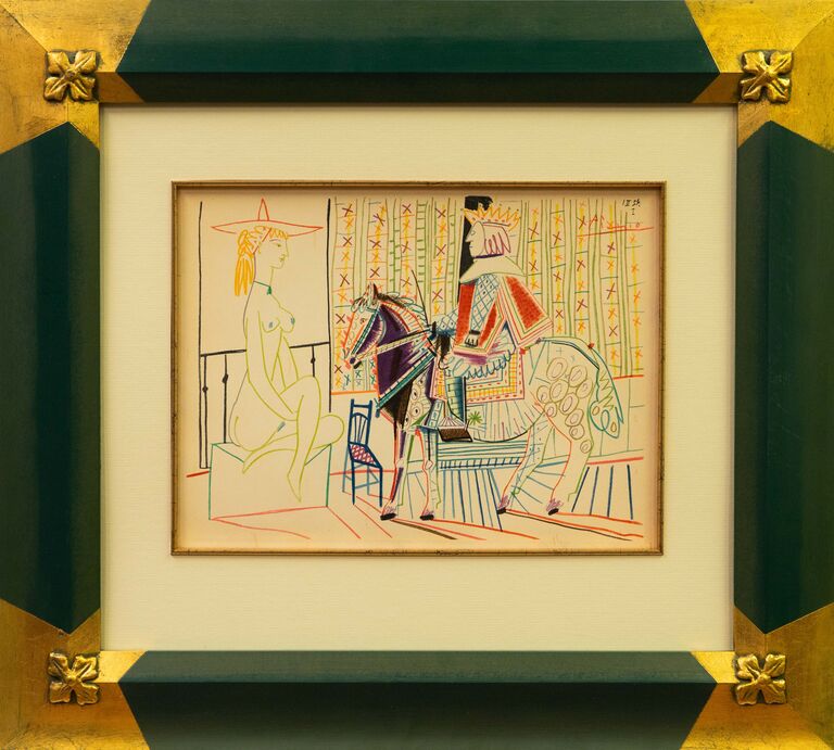 Pablo Picasso - Král na koni a modelka