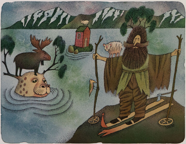  / Melancholický den u norského fjordu / Adolf Born
