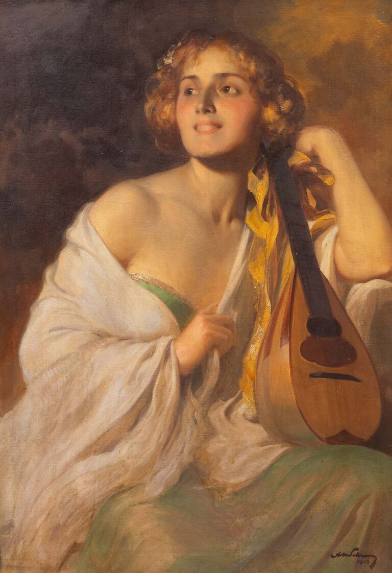  / Žena s loutnou / Alois Hans Schram