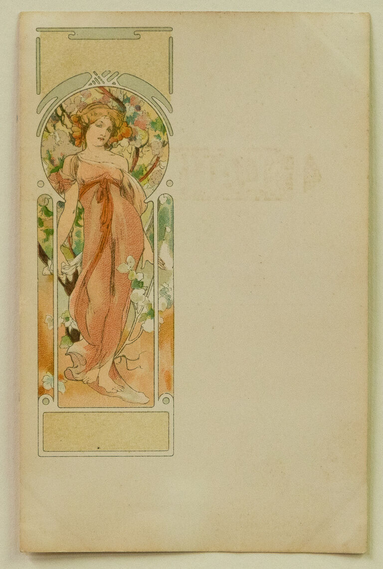 Alfons Mucha - Podzim - původní litografická pohlednice