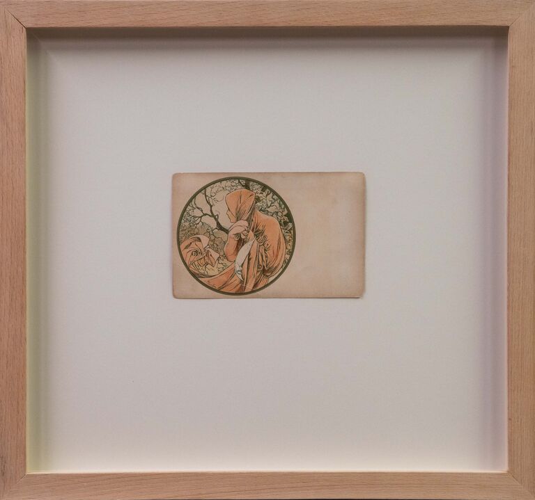  / Leden - původní litografická pohlednice / Alfons Mucha