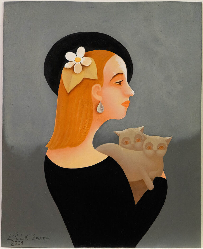 František Bílek (Olomouc) - Žena s kočkami