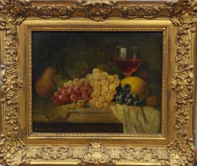 Johann Streitschek - Zátiší s ovocem a číší