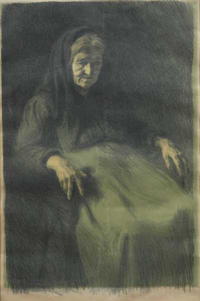  / Sedící stařenka / Max Švabinský