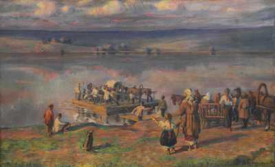  / Prám na řece / Michal Petrovič Zavistovsky