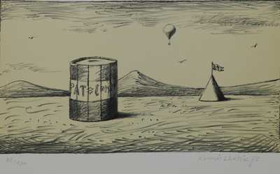  / Krajina s barelem a balonem / Kamil Lhoták