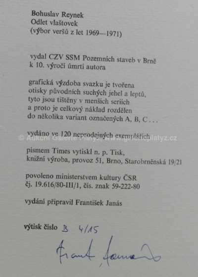  / Odlet vlaštovek / Bohuslav Reynek