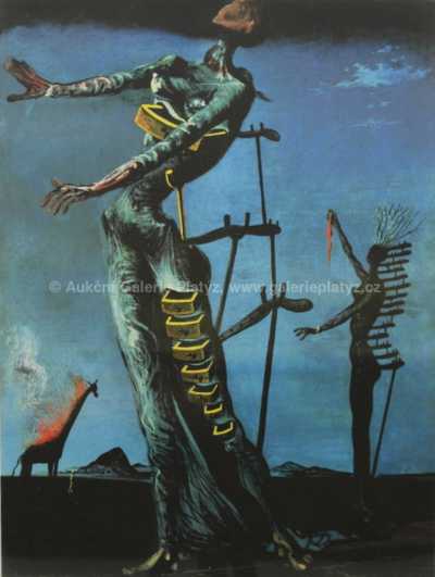  / Hořící žirafa / Salvador Dalí