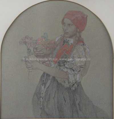  / Děvče s růží / Alfons Mucha
