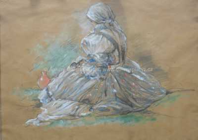  / Sedící děvče / Antoš Frolka