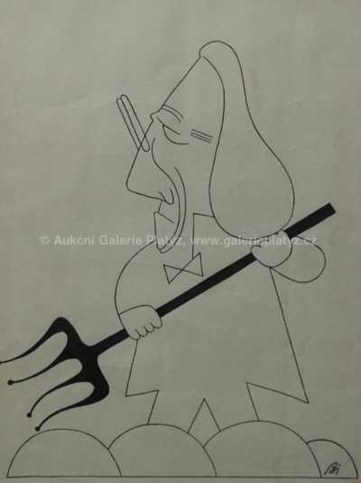  / Karikatura s vidlemi / František Bidlo