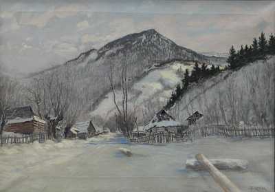  / Chaloupky v zimě / Bohumil Kozina