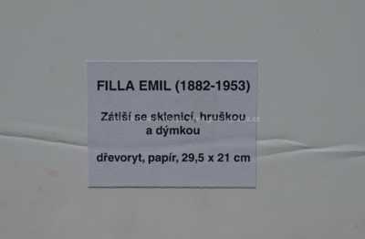  / Zátiší se sklenicí, hruškou a dýmkou / Emil Filla