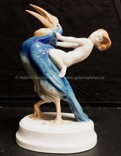  / Dítě a zoborožec /  Porcelán