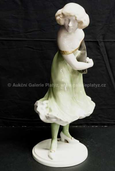  / Dáma s loutnou /  Porcelán