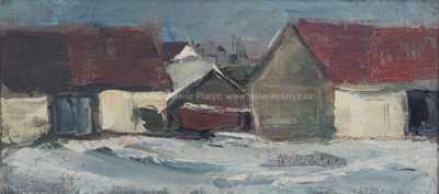  / Stodoly v zimě / Emanuel Famíra