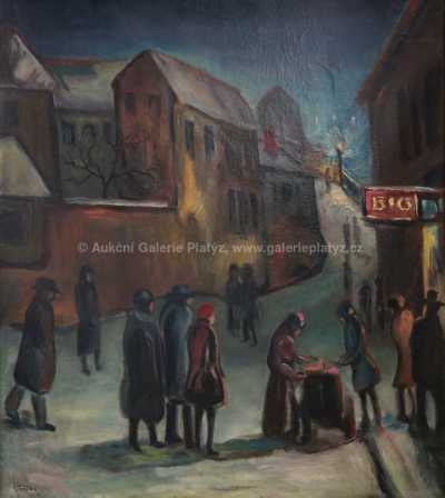  / Před biografem Peklo / Josef Schmitt