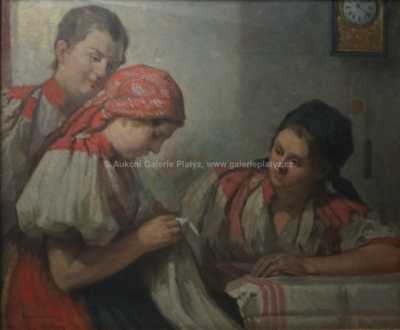  / Při vyšívání / Elemír Halász-Hradil