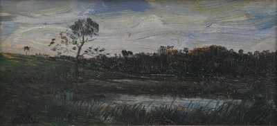  / Rybník se stromem navečer / Antonín Chittussi