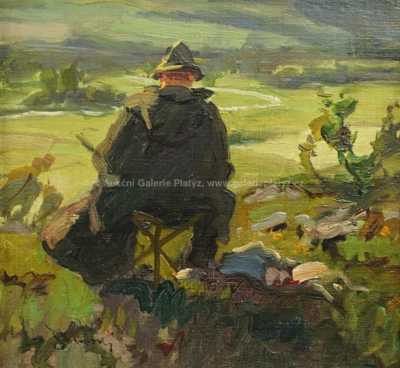  / O. Bubeníček při práci ve Volyni / Josef Štolovský