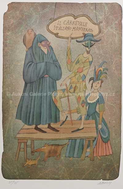  / Karnevalové představení v benátkách / Adolf Born