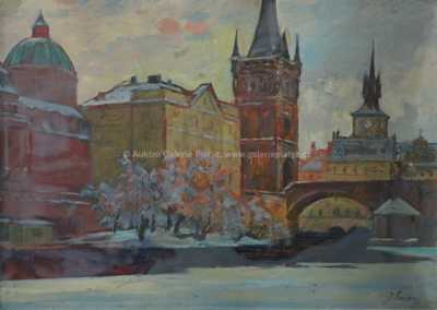  / Praha v zimě / Josef Václav Směšný - Barnet