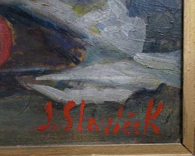  / Zátiší s jablky a vínem / Jan Slavíček