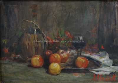  / Zátiší s jablky a vínem / Jan Slavíček