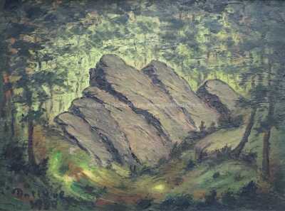  / Skála v lese / František Drtikol